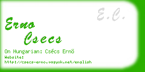 erno csecs business card
