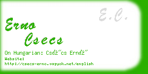 erno csecs business card